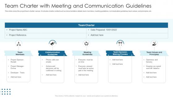 Team Charter With Meeting And Communication Guidelines