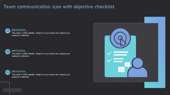 Team Communication Icon With Objective Checklist