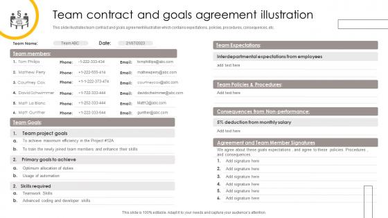 Team Contract And Goals Agreement Illustration