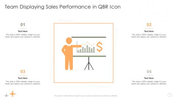 Team Displaying Sales Performance In QBR Icon