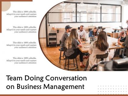 Team doing conversation on business management