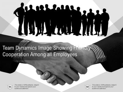 Team dynamics image showing friendly cooperation among all employees