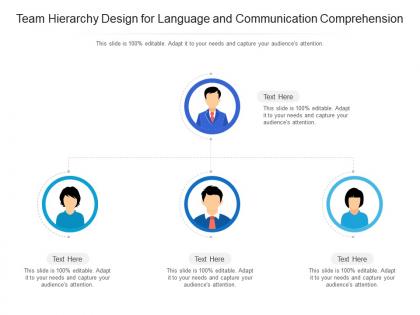 Team hierarchy design for language and communication comprehension infographic template