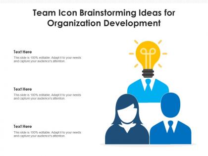 Team icon brainstorming ideas for organization development
