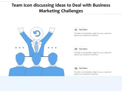 Team icon discussing ideas to deal with business marketing challenges