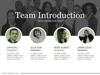 Team introduction powerpoint topics ppt example file