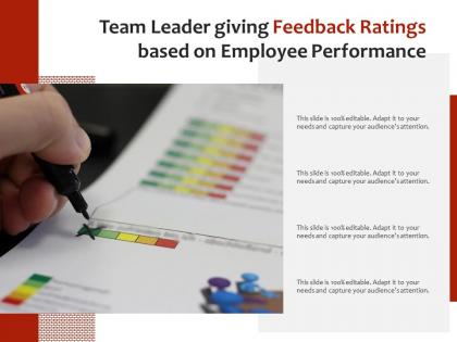 Team leader giving feedback ratings based on employee performance