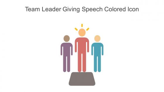 Team Leader Giving Speech Colored Icon In Powerpoint Pptx Png And Editable Eps Format