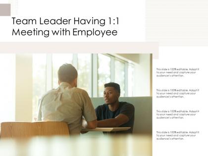 Team leader having 1 1 meeting with employee