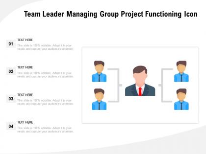 Team leader managing group project functioning icon
