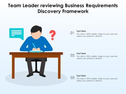 Team leader reviewing business requirements discovery framework