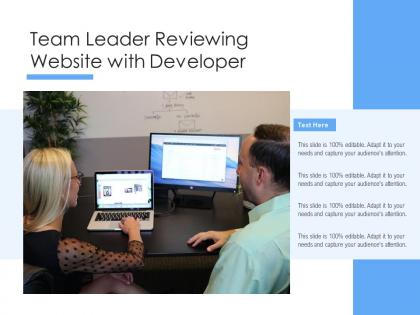 Team leader reviewing website with developer