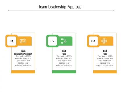 Team leadership approach ppt powerpoint presentation infographics maker cpb