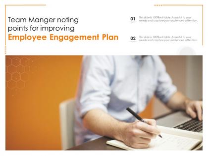 Team manger noting points for improving employee engagement plan