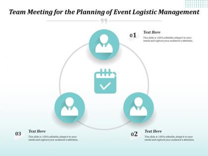 Team meeting for the planning of event logistic management