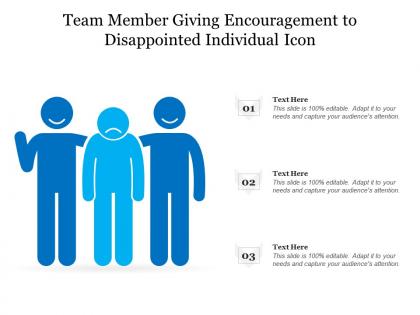 Team member giving encouragement to disappointed individual icon