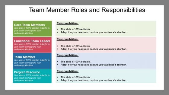 Team member roles and responsibilities powerpoint themes