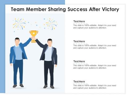 Team member sharing success after victory