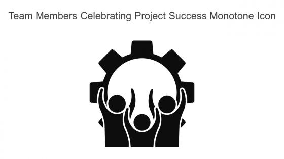 Team Members Celebrating Project Success Monotone Icon In Powerpoint Pptx Png And Editable Eps Format