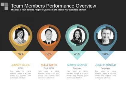 Team members performance overview