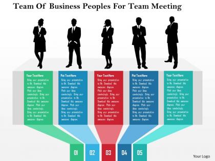 Team of business peoples for team meeting flat powerpoint design