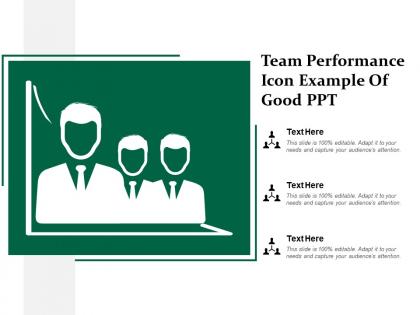 Team performance icon example of good ppt