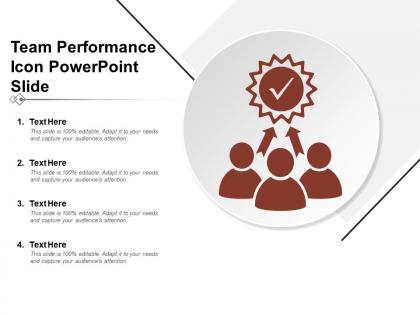 Team performance icon powerpoint slide