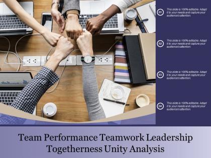 Team performance teamwork leadership togetherness unity analysis