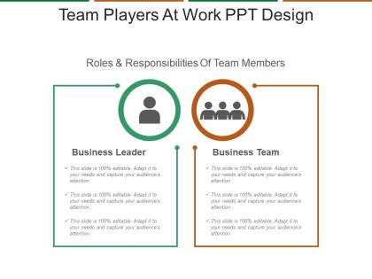 Team players at work ppt design