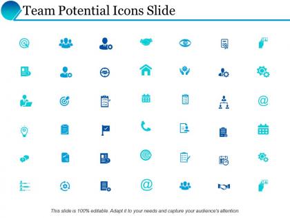 Team potential icons slide gears ppt powerpoint presentation inspiration show