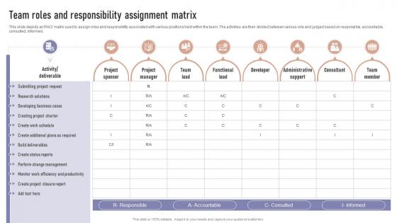 Team Roles And Responsibility Assignment Matrix Formulating Team Development