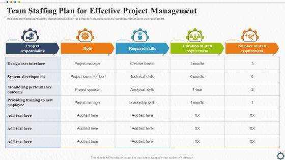 Team Staffing Plan For Effective Project Management Strategic Plan For Project Lifecycle
