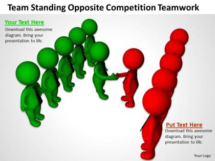 Team standing opposite competition teamwork ppt graphics icons powerpoint