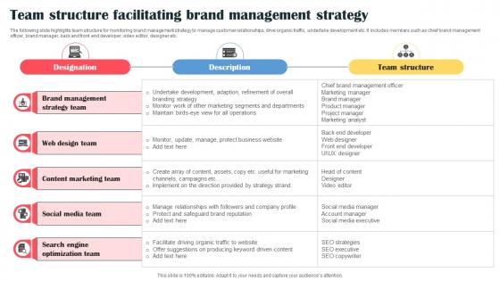 Team Structure Facilitating Brand Management Strategy
