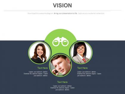 Team with business vision analysis powerpoint slides