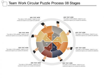 Team work circular puzzle process 08 stages