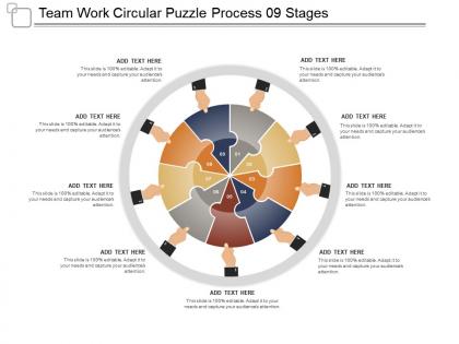 Team work circular puzzle process 09 stages