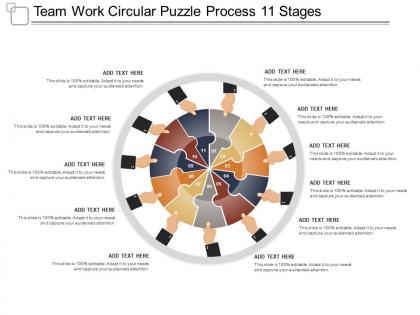 Team work circular puzzle process 11 stages