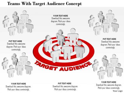 Teams with target audience concept powerpoint template