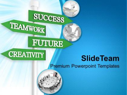 Teamwork business signpost success powerpoint templates ppt themes and graphics 0313