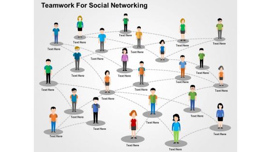 Teamwork for social networking flat powerpoint design