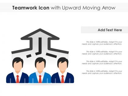 Teamwork icon with upward moving arrow