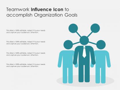 Teamwork influence icon to accomplish organization goals