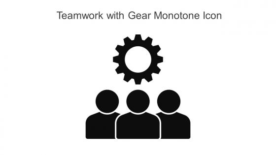 Teamwork With Gear Monotone Icon In Powerpoint Pptx Png And Editable Eps Format