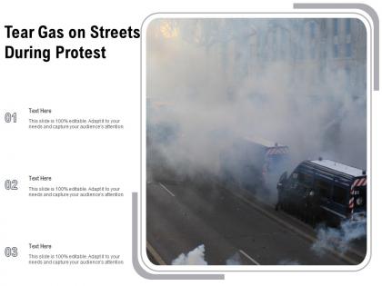 Tear gas on streets during protest