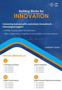 Tech consulting firm two page brochure template