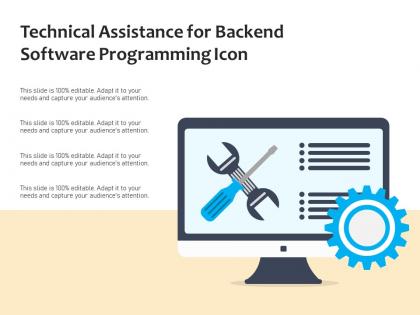 Technical assistance for backend software programming icon