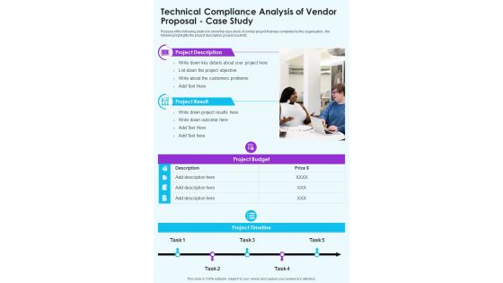 Technical Compliance Analysis Of Vendor Proposal Case Study One Pager Sample Example Document