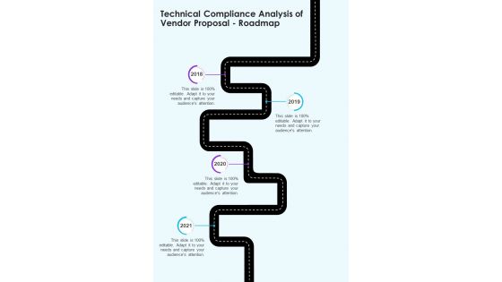 Technical Compliance Analysis Of Vendor Proposal Roadmap One Pager Sample Example Document