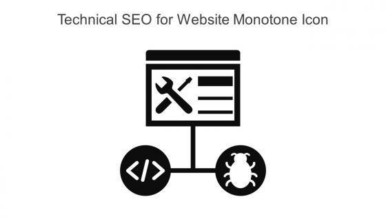 Technical SEO For Website Monotone Icon In Powerpoint Pptx Png And Editable Eps Format